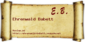 Ehrenwald Babett névjegykártya